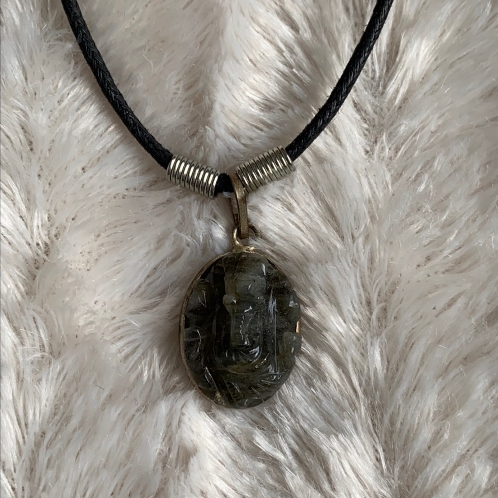 Moonstone Ganesh pendant necklace